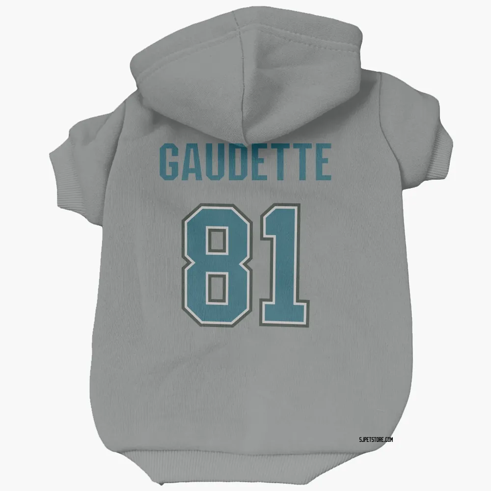 San Jose Sharks Adam Gaudette Gray Pet Hoodie for Dog & Cat