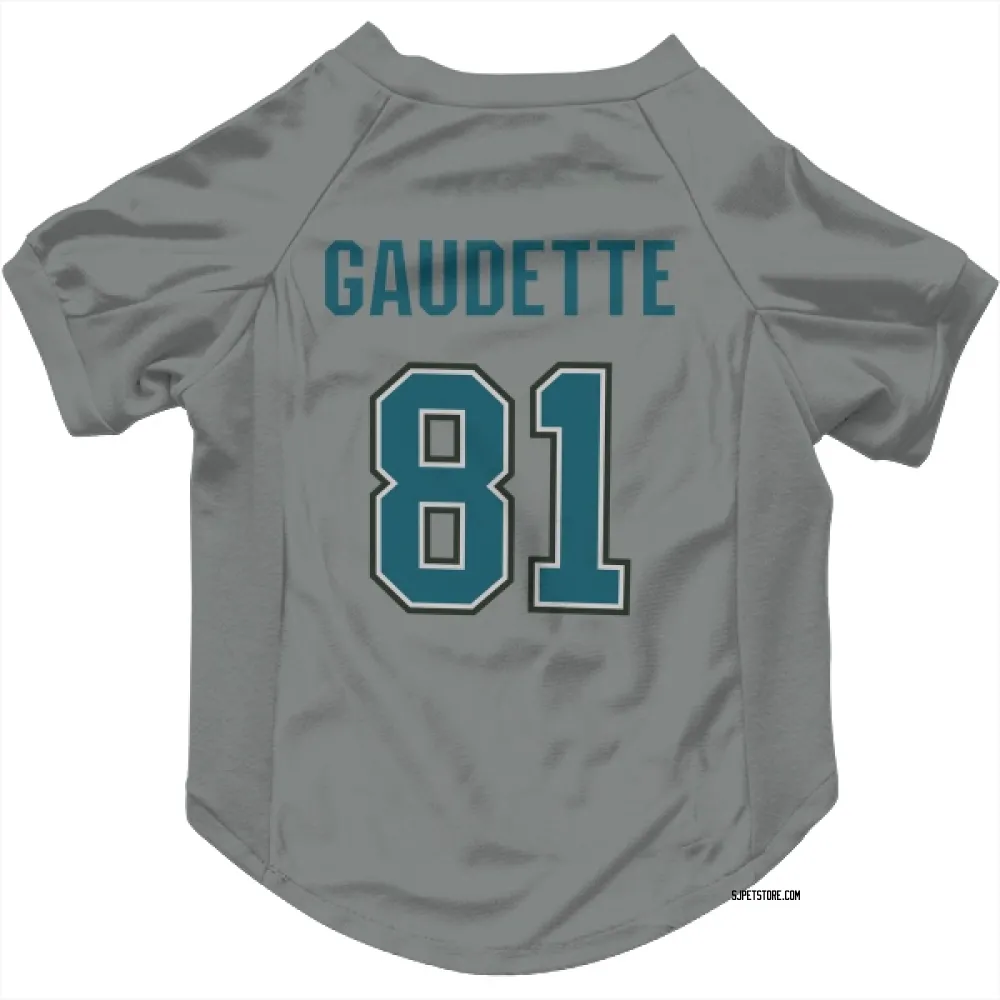 San Jose Sharks Adam Gaudette Gray Pet Jersey for Dog & Cat