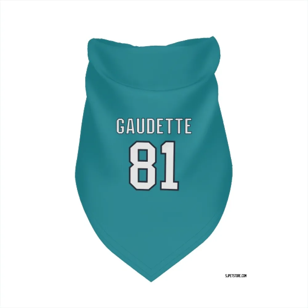 San Jose Sharks Adam Gaudette Teal Pet Bandana for Dog & Cat