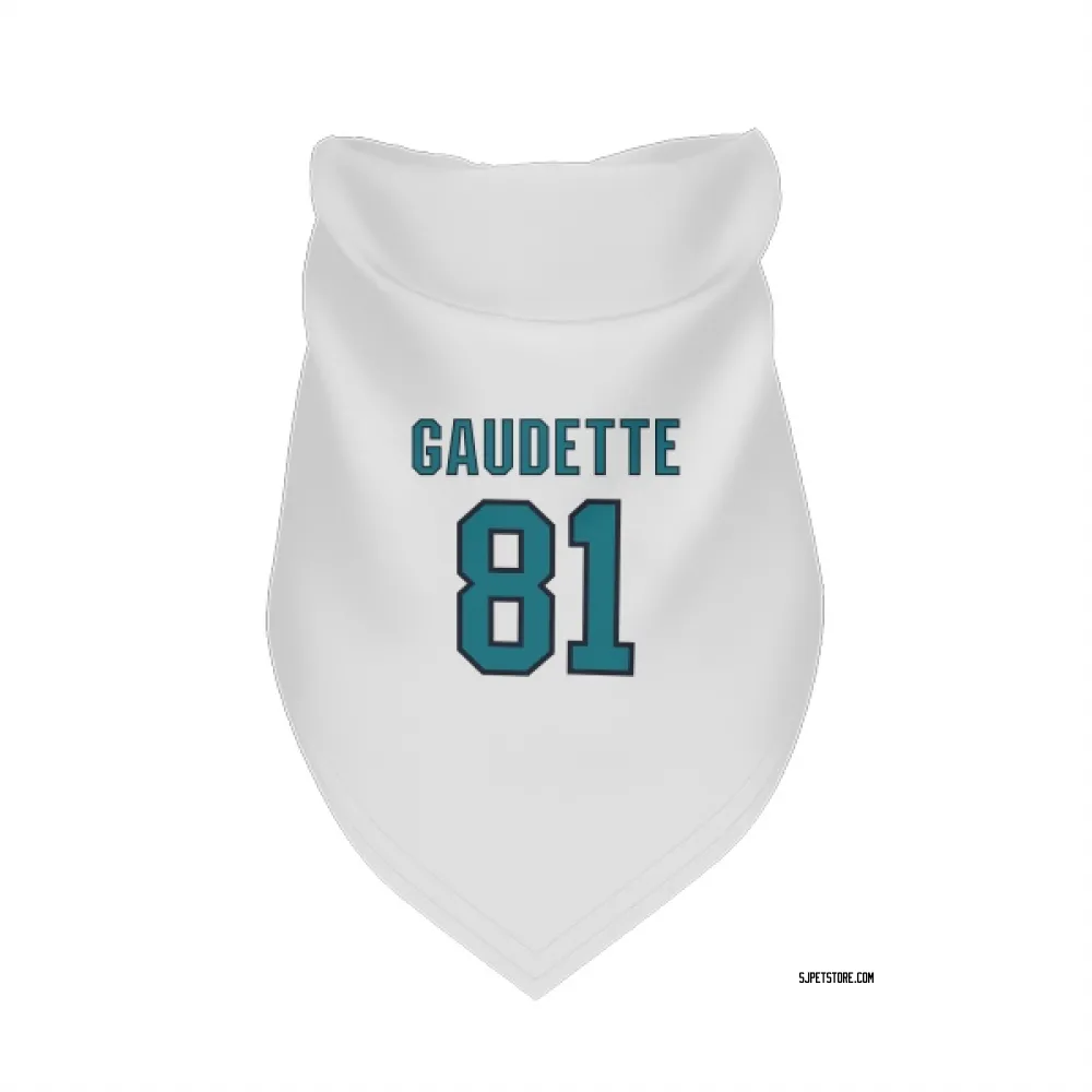 San Jose Sharks Adam Gaudette White Pet Bandana for Dog & Cat