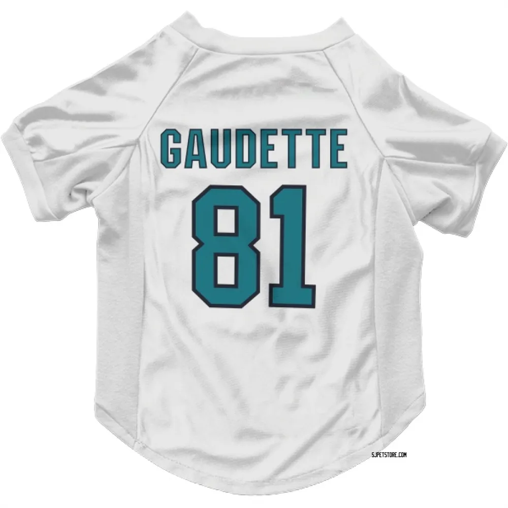 San Jose Sharks Adam Gaudette White Pet Jersey for Dog & Cat