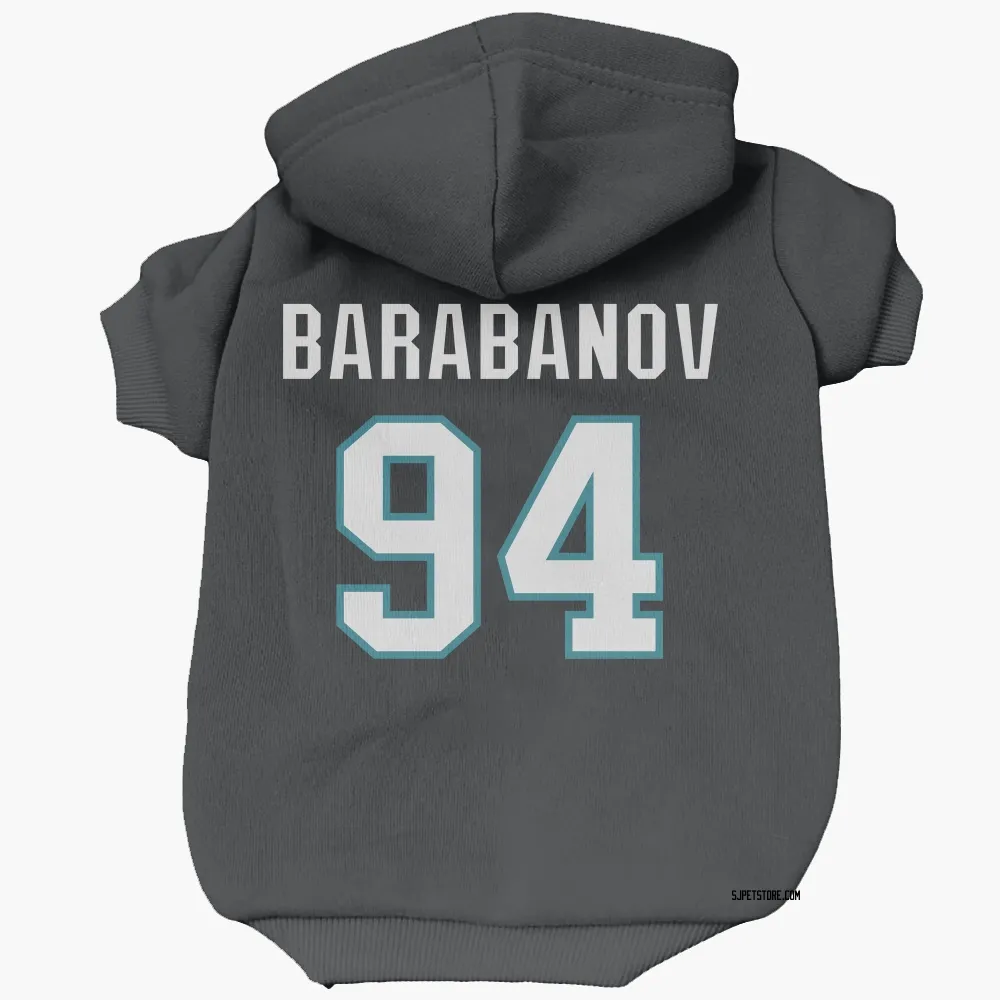 San Jose Sharks Alexander Barabanov Black Pet Hoodie for Dog & Cat