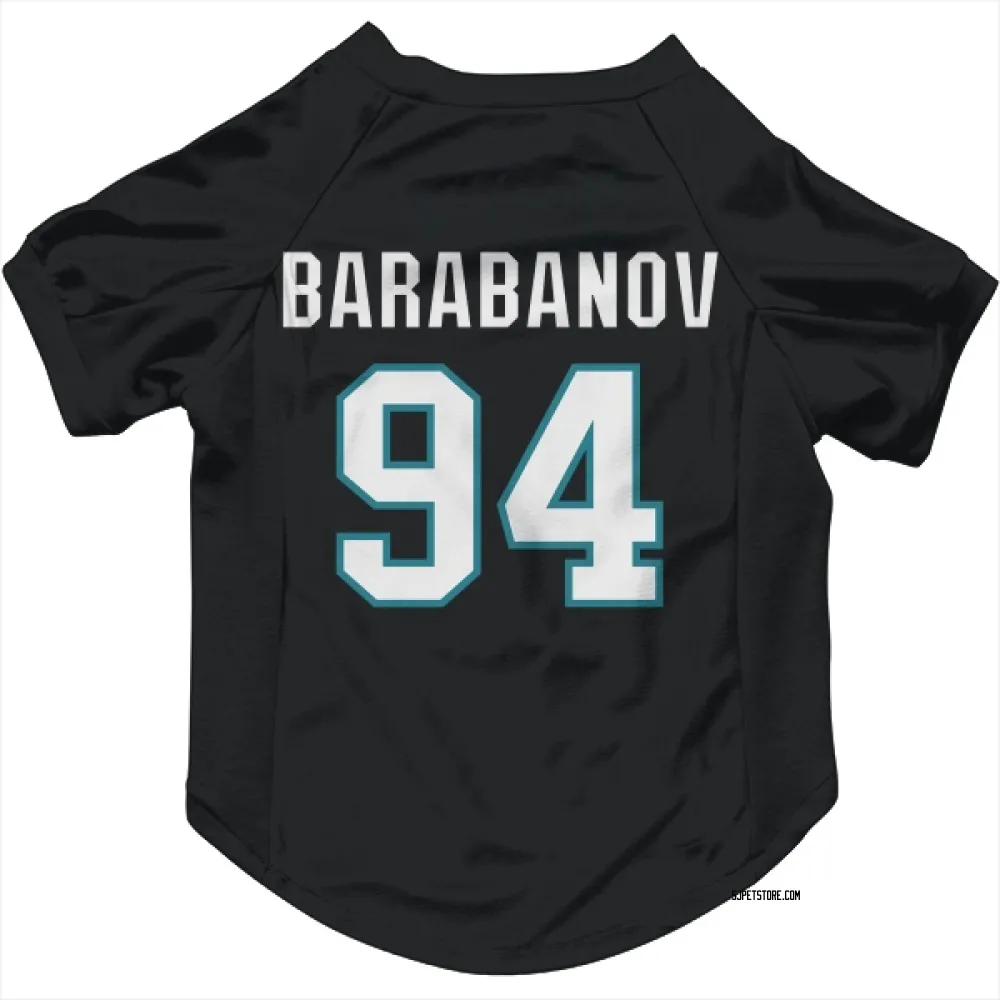 San Jose Sharks Alexander Barabanov Black Pet Jersey for Dog & Cat