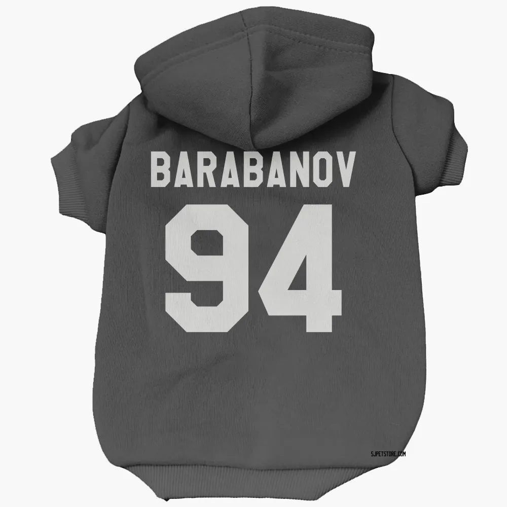 San Jose Sharks Alexander Barabanov Black White Pet Hoodie for Dog & Cat