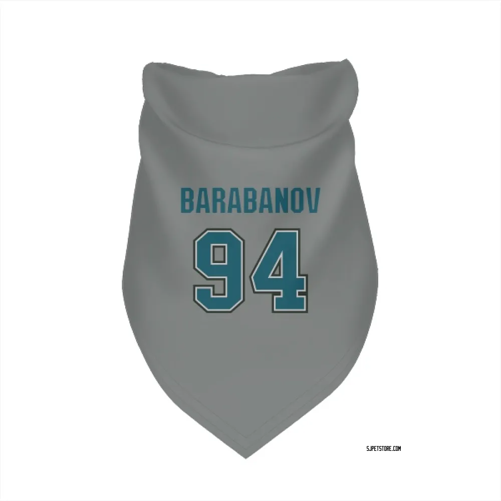 San Jose Sharks Alexander Barabanov Gray Pet Bandana for Dog & Cat