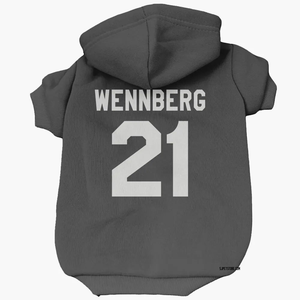 San Jose Sharks Alexander Wennberg Black White Pet Hoodie for Dog & Cat