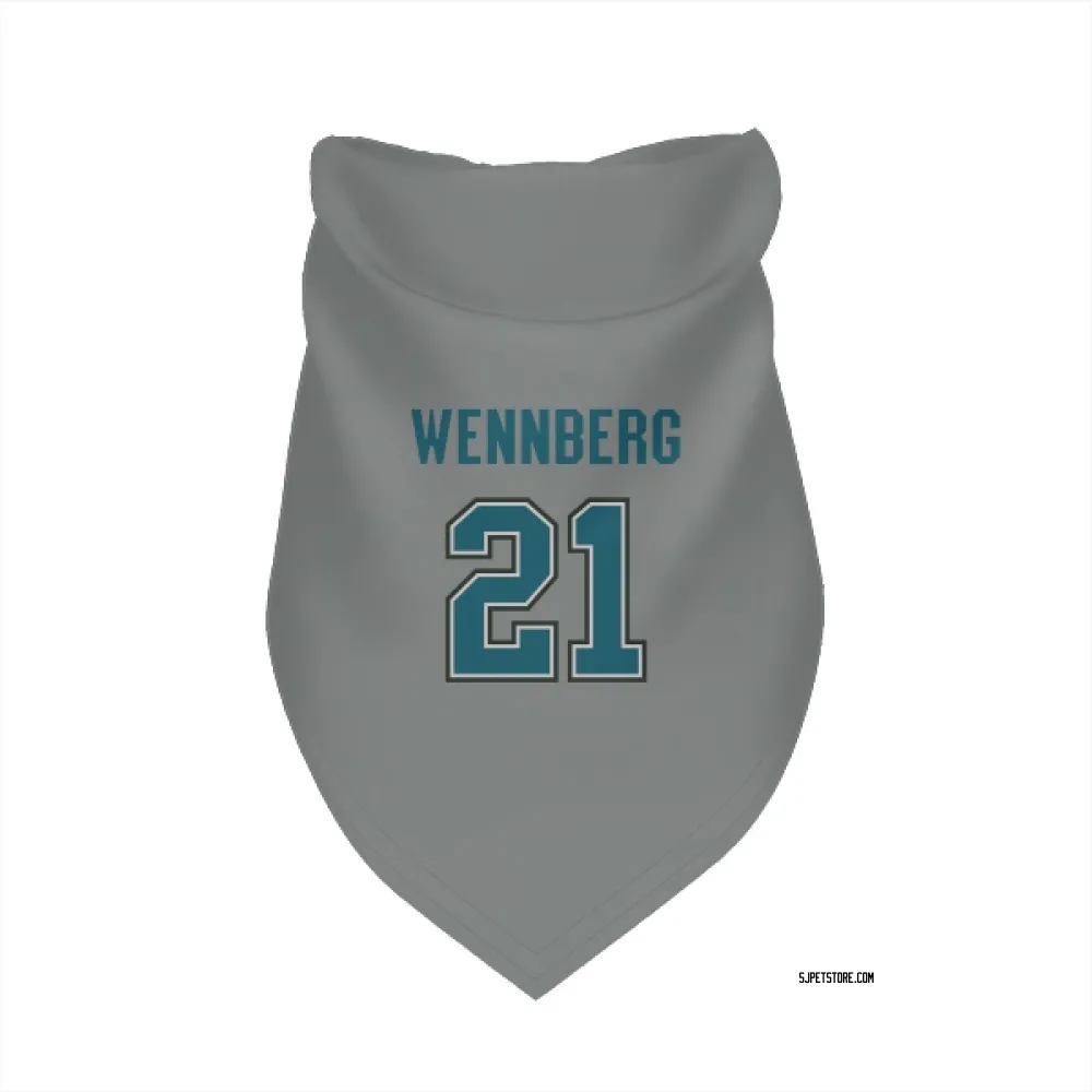 San Jose Sharks Alexander Wennberg Gray Pet Bandana for Dog & Cat