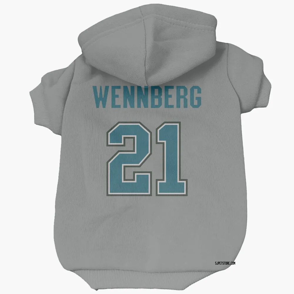 San Jose Sharks Alexander Wennberg Gray Pet Hoodie for Dog & Cat