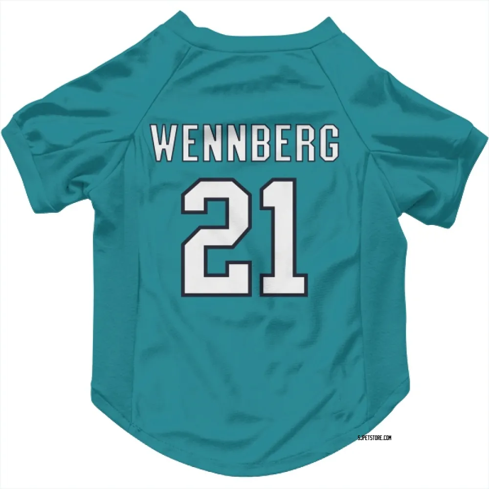 San Jose Sharks Alexander Wennberg Teal Pet Jersey for Dog & Cat