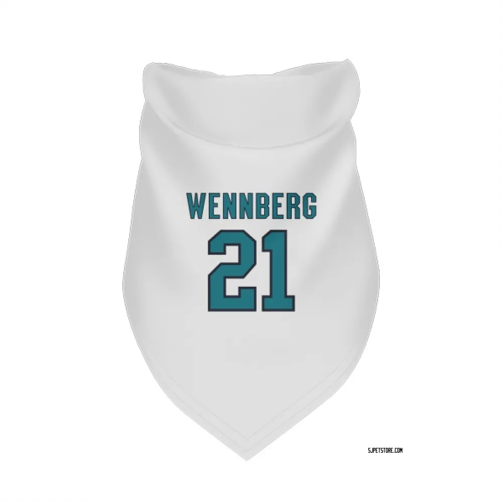 San Jose Sharks Alexander Wennberg White Pet Bandana for Dog & Cat