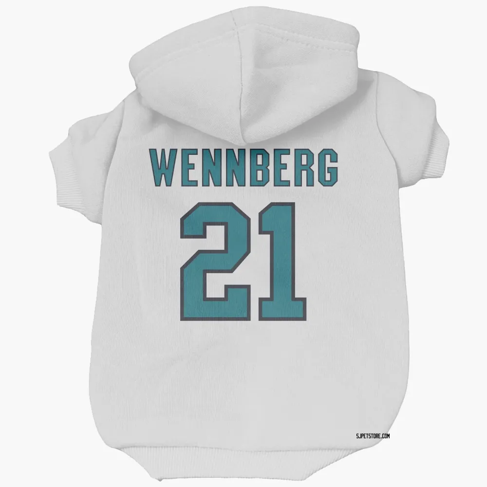 San Jose Sharks Alexander Wennberg White Pet Hoodie for Dog & Cat