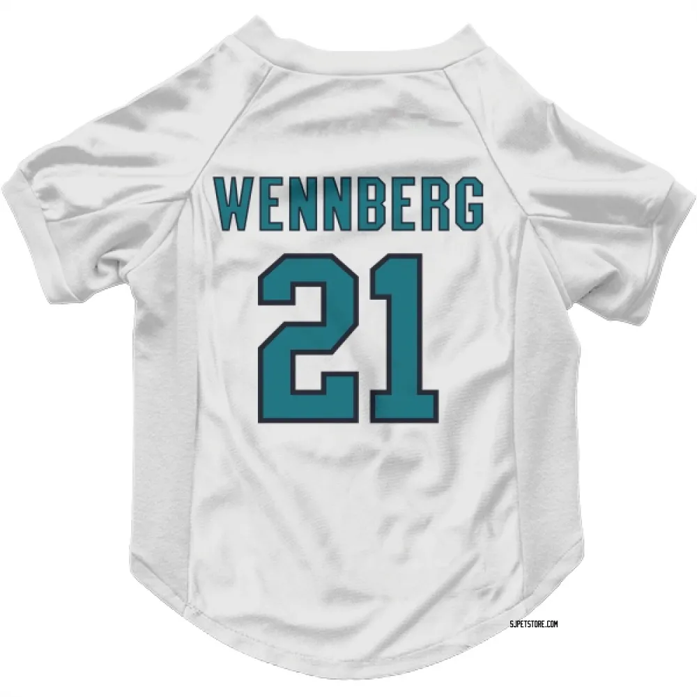 San Jose Sharks Alexander Wennberg White Pet Jersey for Dog & Cat
