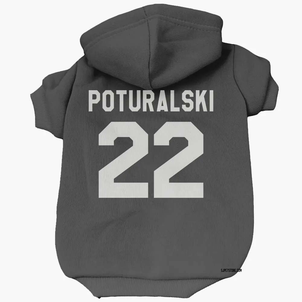 San Jose Sharks Andrew Poturalski Black White Pet Hoodie for Dog & Cat