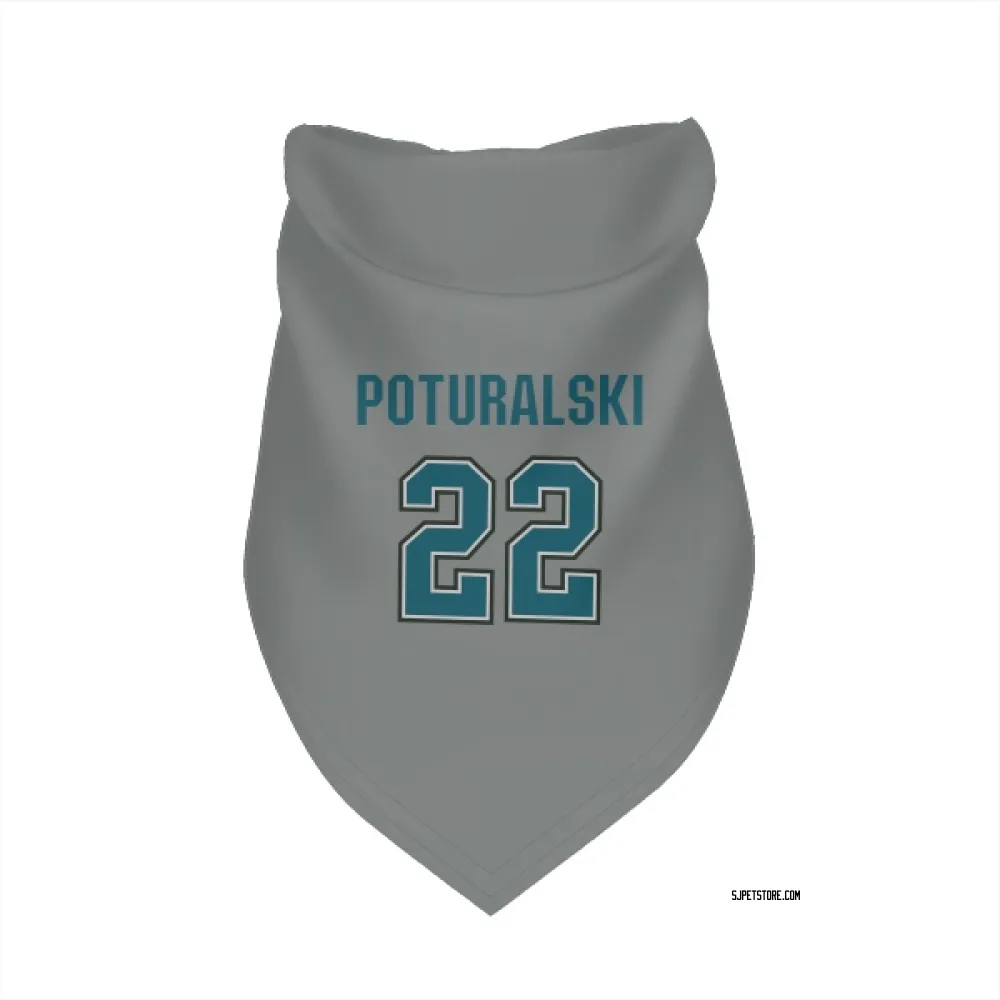 San Jose Sharks Andrew Poturalski Gray Pet Bandana for Dog & Cat