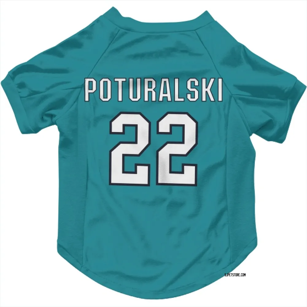 San Jose Sharks Andrew Poturalski Teal Pet Jersey for Dog & Cat