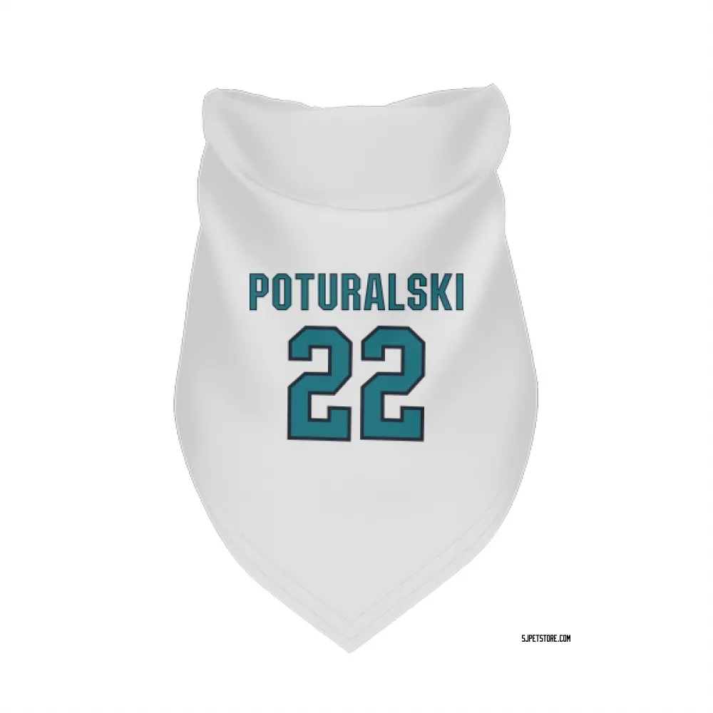 San Jose Sharks Andrew Poturalski White Pet Bandana for Dog & Cat
