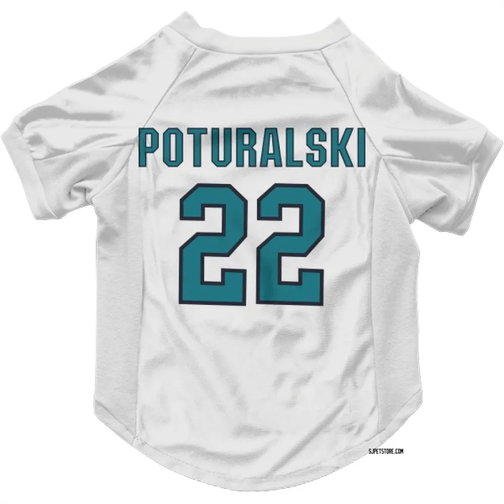 San Jose Sharks Andrew Poturalski White Pet Jersey for Dog & Cat