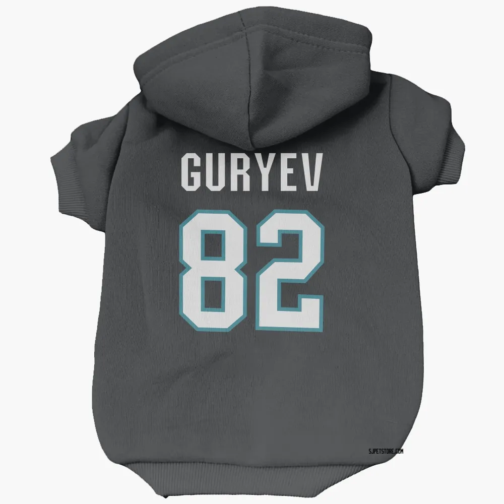 San Jose Sharks Artem Guryev Black Pet Hoodie for Dog & Cat