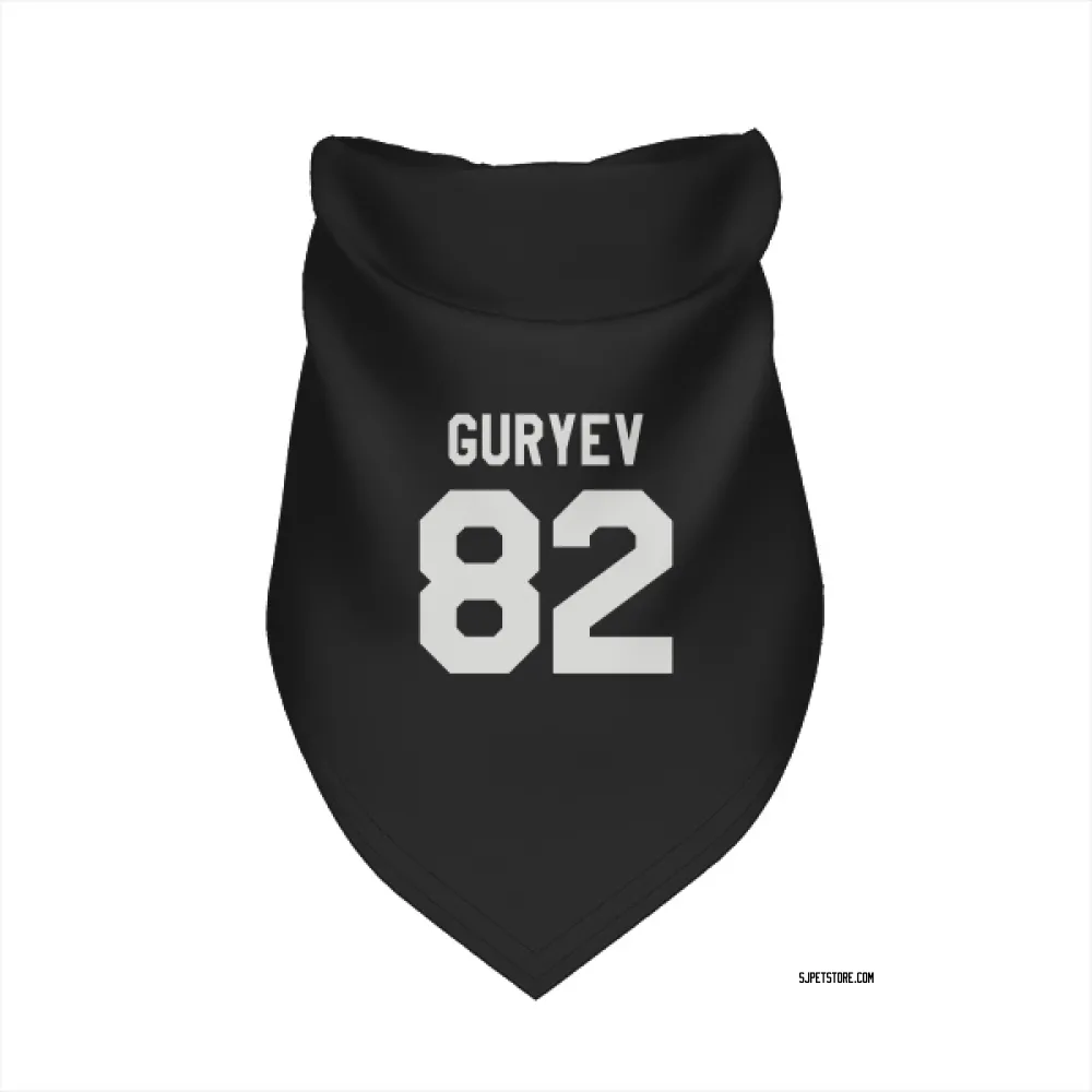 San Jose Sharks Artem Guryev Black White Pet Bandana for Dog & Cat