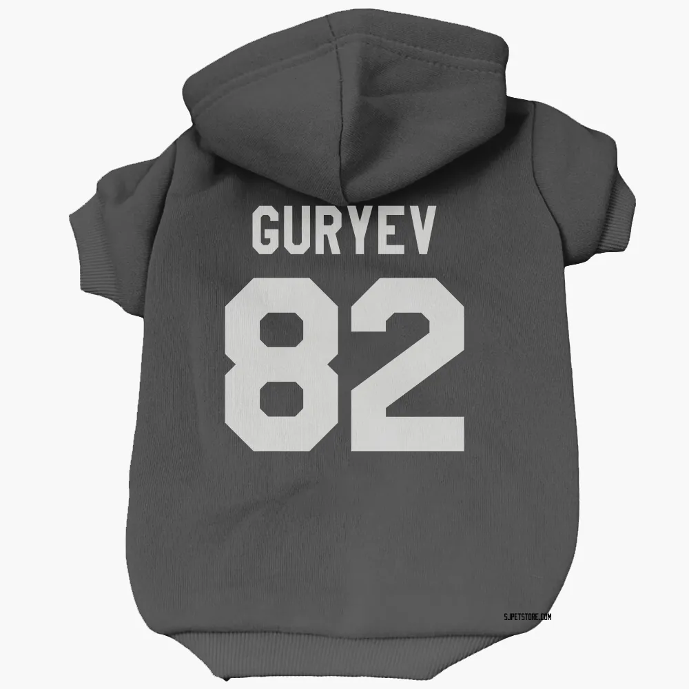 San Jose Sharks Artem Guryev Black White Pet Hoodie for Dog & Cat