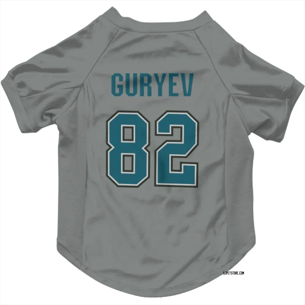 San Jose Sharks Artem Guryev Gray Pet Jersey for Dog & Cat