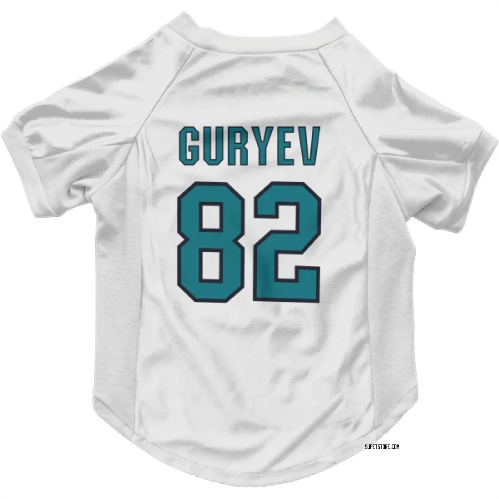 San Jose Sharks Artem Guryev White Pet Jersey for Dog & Cat