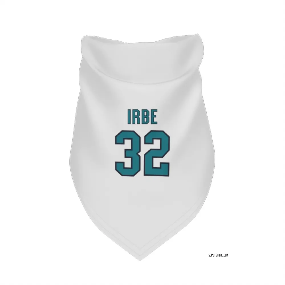 San Jose Sharks Arturs Irbe White Pet Bandana for Dog & Cat
