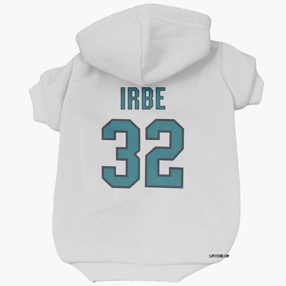 San Jose Sharks Arturs Irbe White Pet Hoodie for Dog & Cat