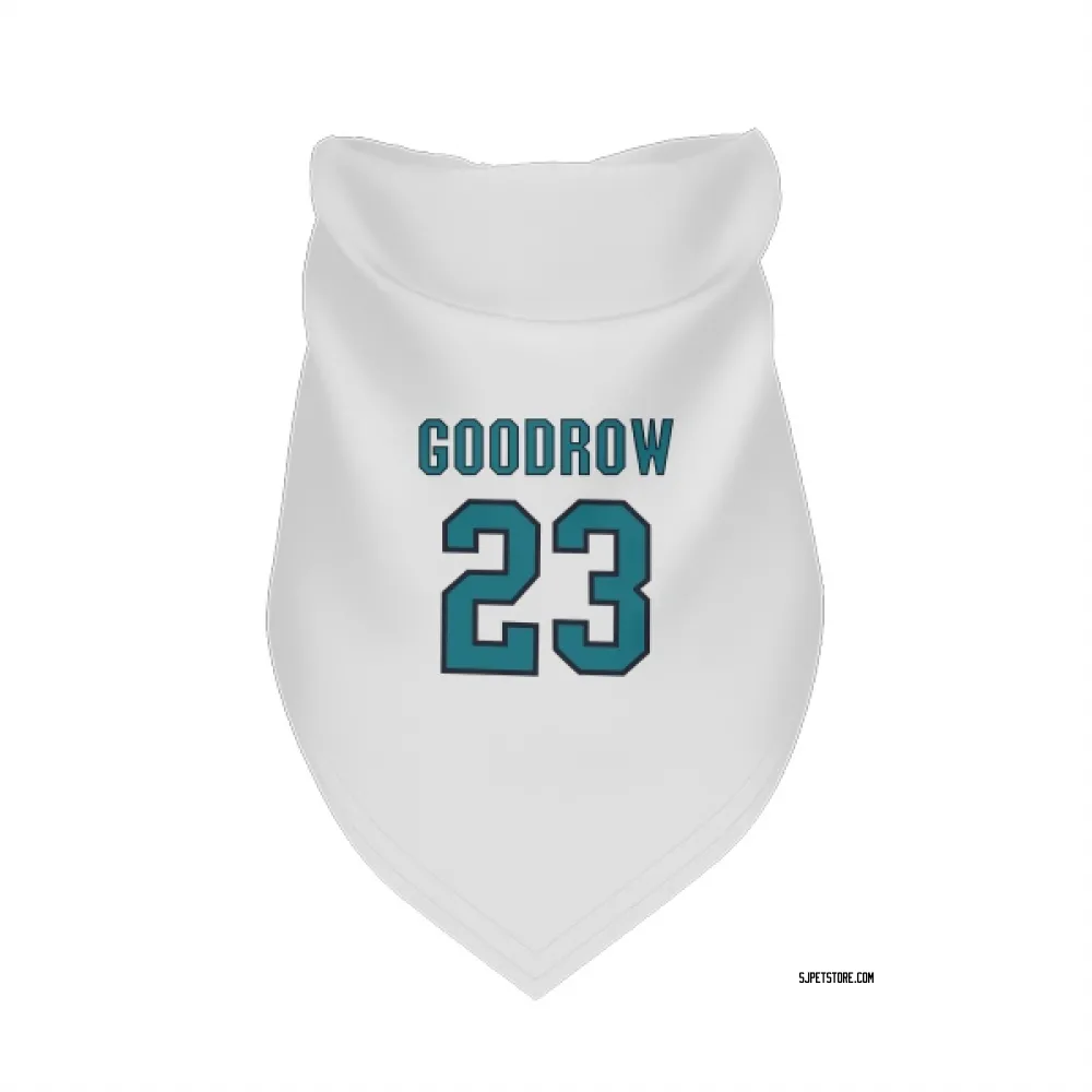 San Jose Sharks Barclay Goodrow White Pet Bandana for Dog & Cat