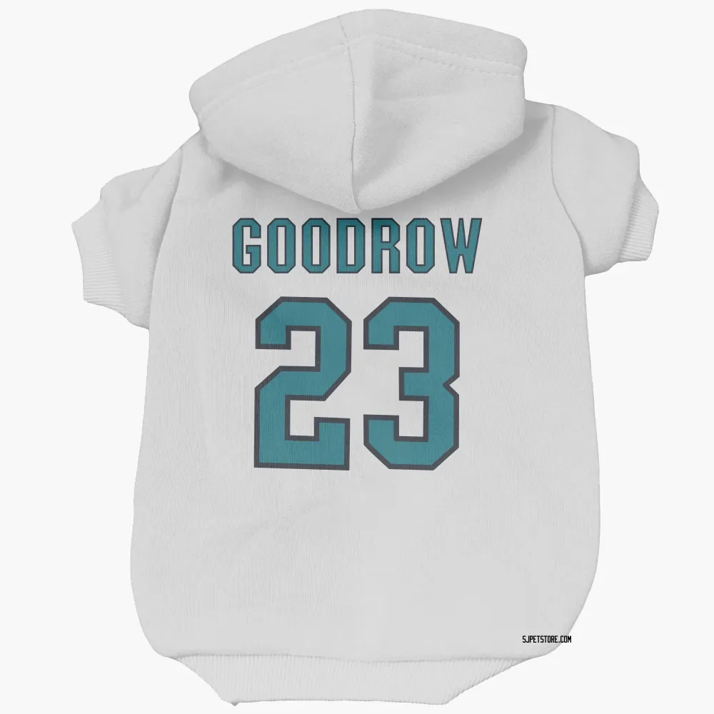 San Jose Sharks Barclay Goodrow White Pet Hoodie for Dog & Cat