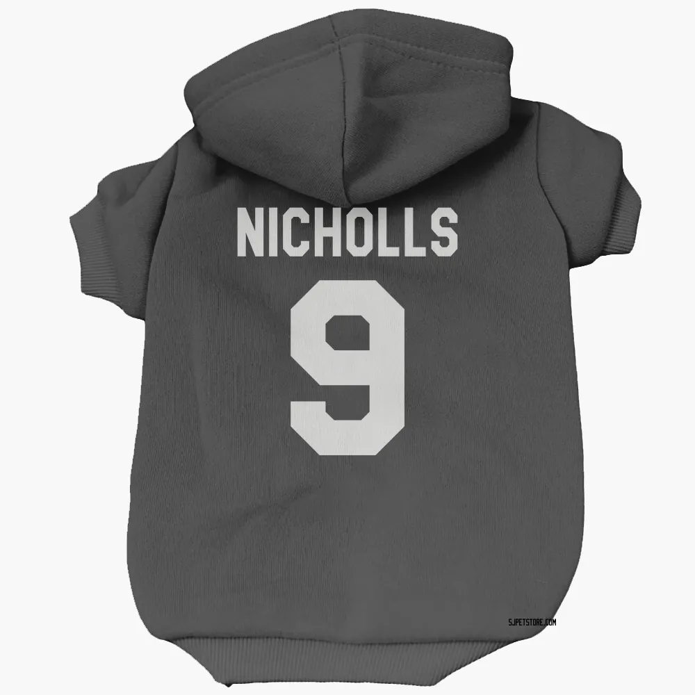 San Jose Sharks Bernie Nicholls Black White Pet Hoodie for Dog & Cat