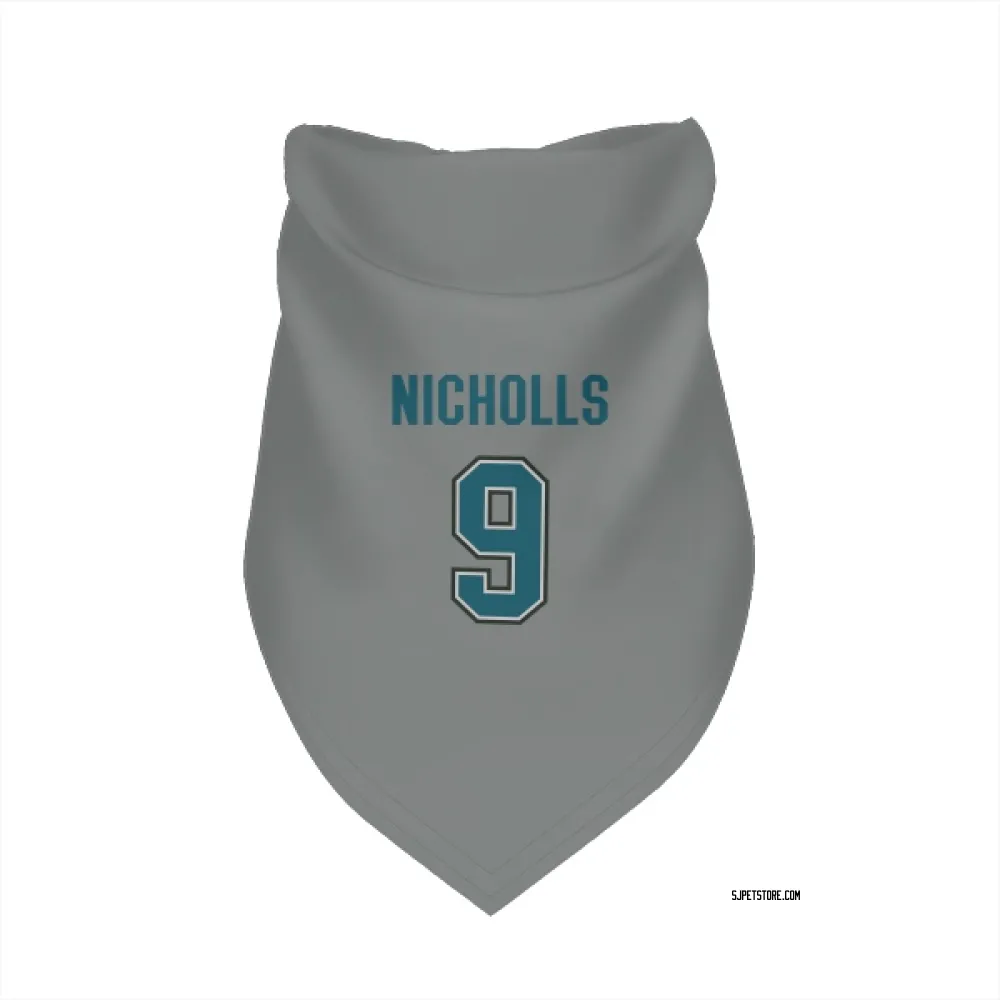 San Jose Sharks Bernie Nicholls Gray Pet Bandana for Dog & Cat