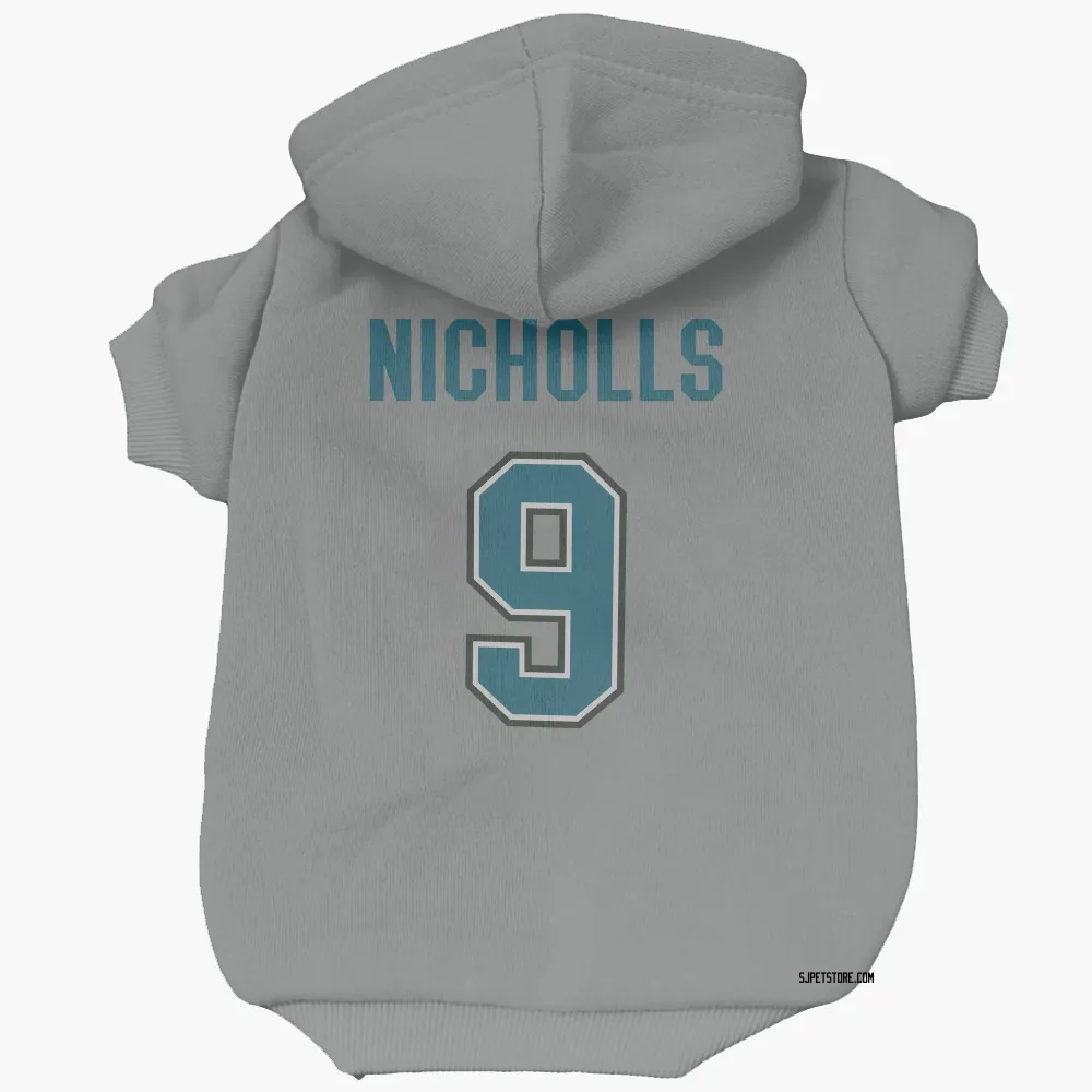 San Jose Sharks Bernie Nicholls Gray Pet Hoodie for Dog & Cat