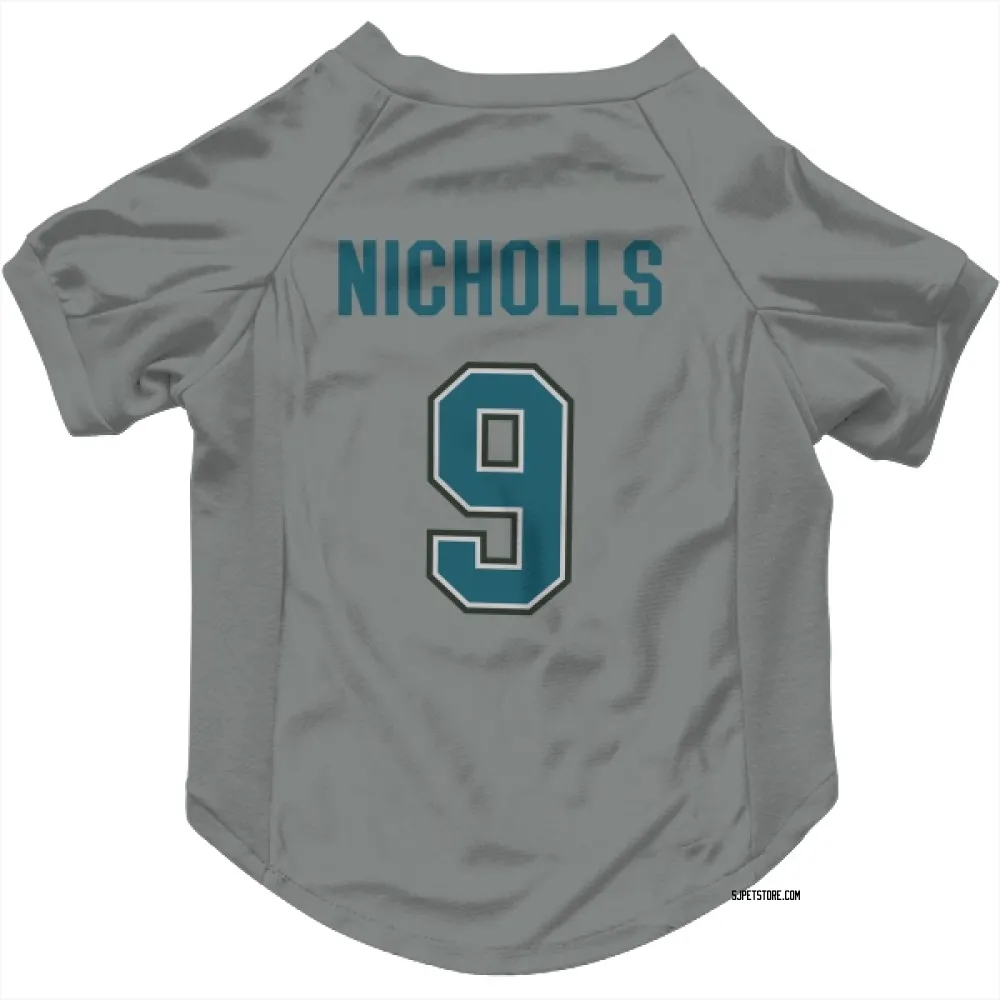 San Jose Sharks Bernie Nicholls Gray Pet Jersey for Dog & Cat