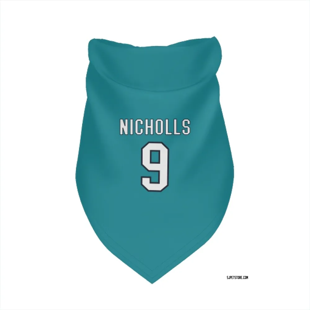 San Jose Sharks Bernie Nicholls Teal Pet Bandana for Dog & Cat