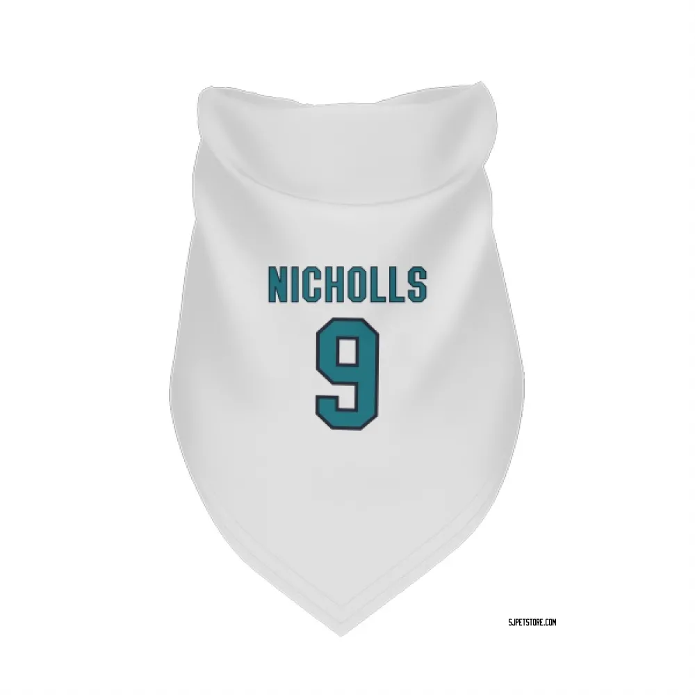 San Jose Sharks Bernie Nicholls White Pet Bandana for Dog & Cat