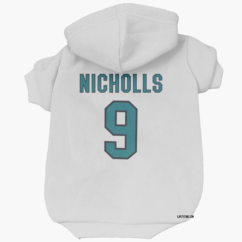 San Jose Sharks Bernie Nicholls White Pet Hoodie for Dog & Cat