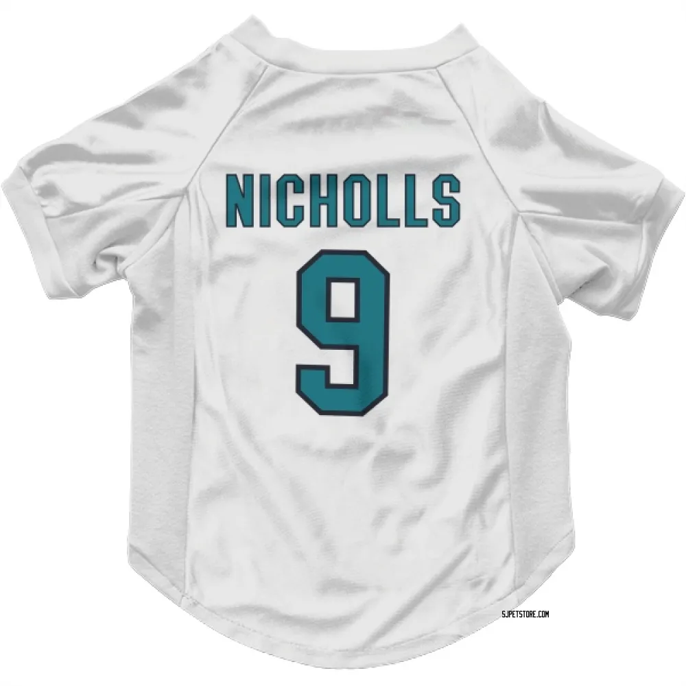 San Jose Sharks Bernie Nicholls White Pet Jersey for Dog & Cat