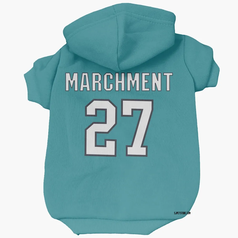 San Jose Sharks Bryan Marchment Teal Pet Hoodie for Dog & Cat