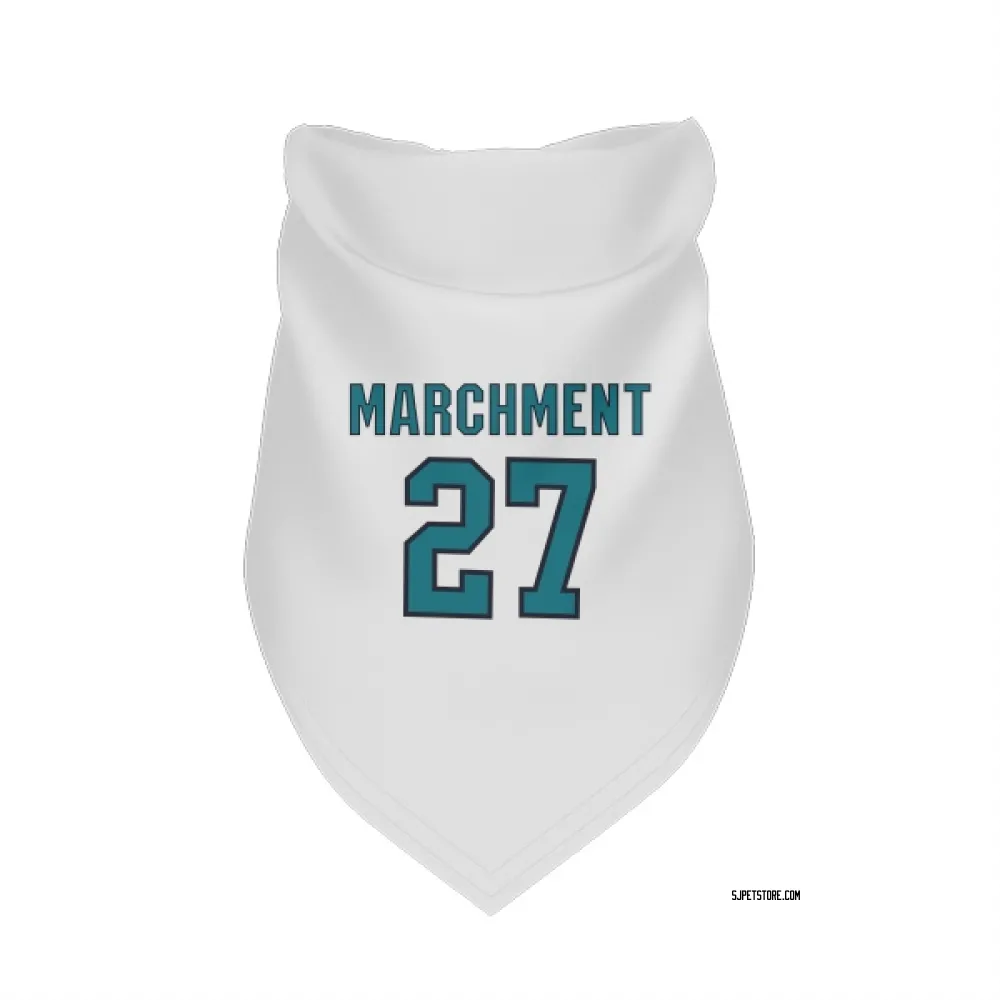 San Jose Sharks Bryan Marchment White Pet Bandana for Dog & Cat
