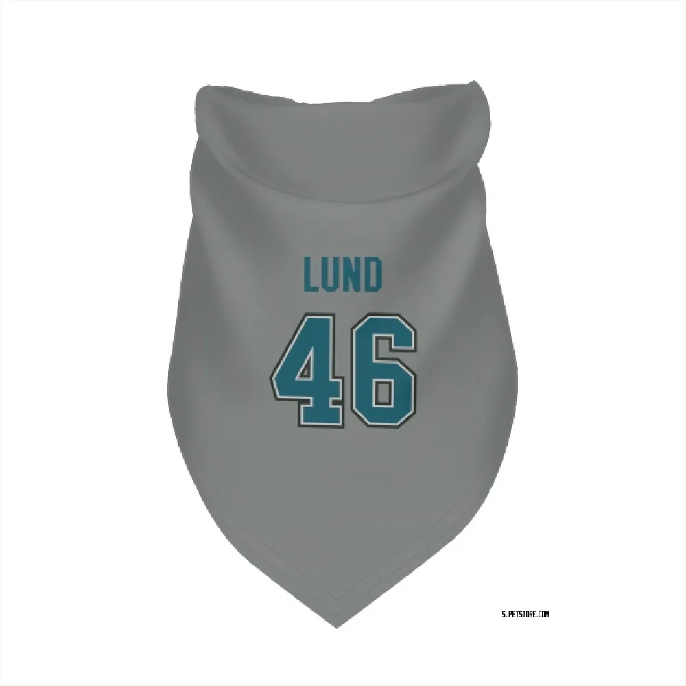 San Jose Sharks Cam Lund Gray Pet Bandana for Dog & Cat