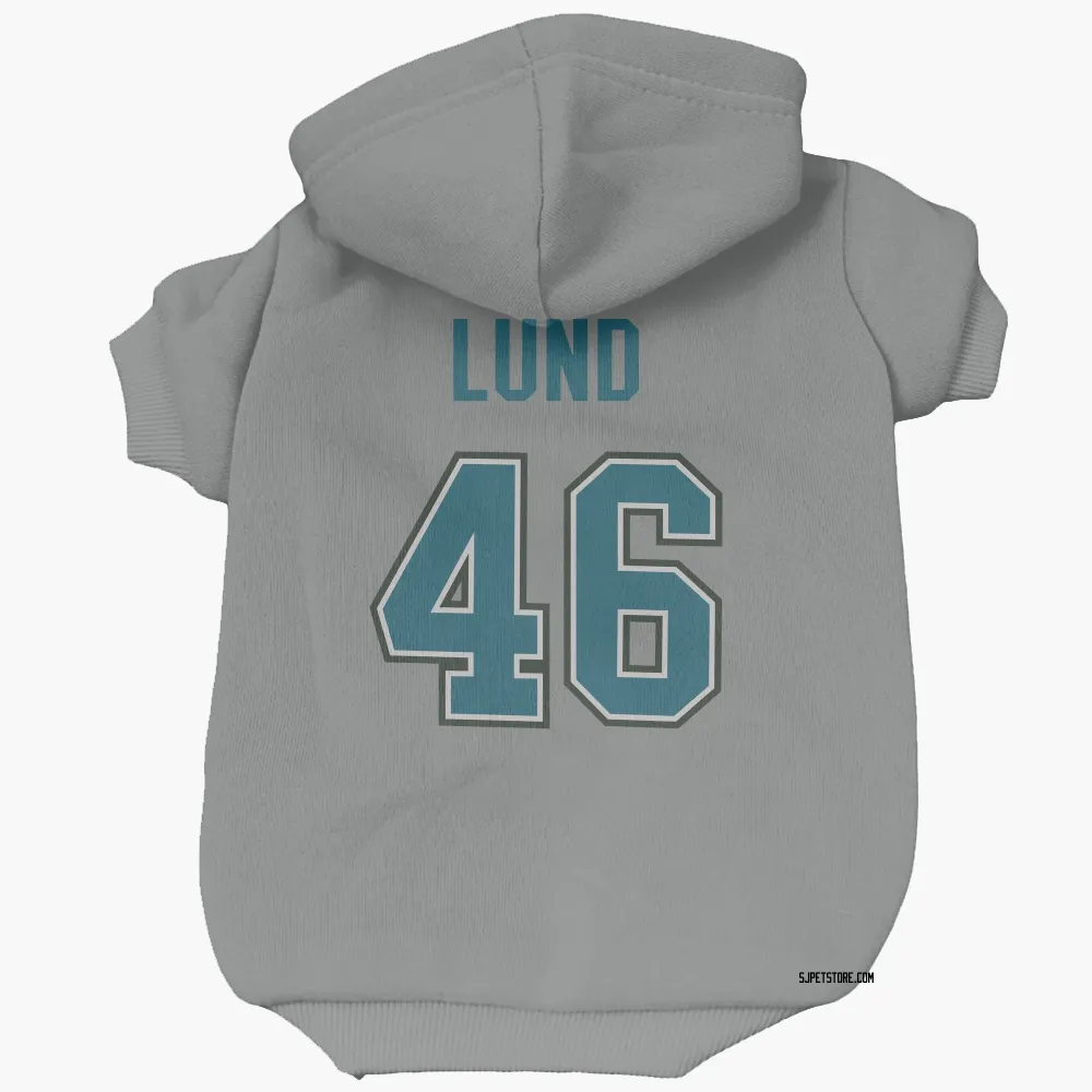 San Jose Sharks Cam Lund Gray Pet Hoodie for Dog & Cat