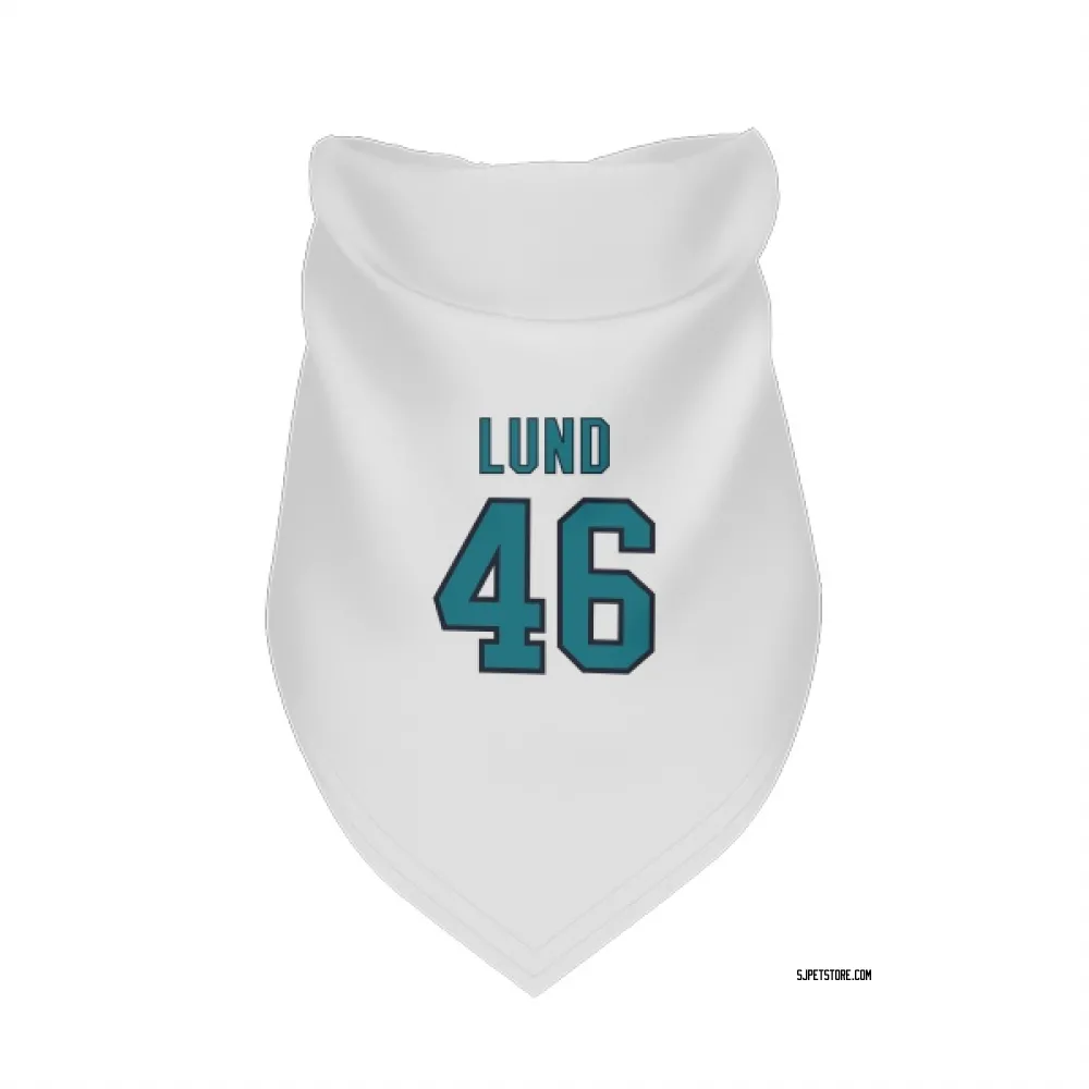 San Jose Sharks Cam Lund White Pet Bandana for Dog & Cat