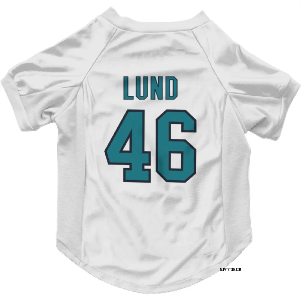 San Jose Sharks Cam Lund White Pet Jersey for Dog & Cat