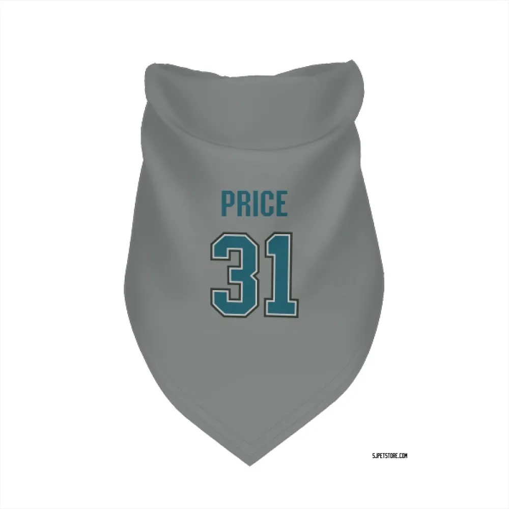 San Jose Sharks Carey Price Gray Pet Bandana for Dog & Cat