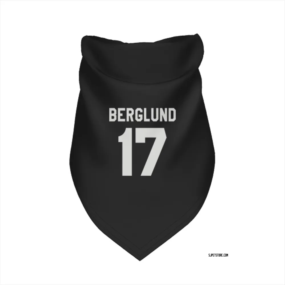 San Jose Sharks Carl Berglund Black White Pet Bandana for Dog & Cat