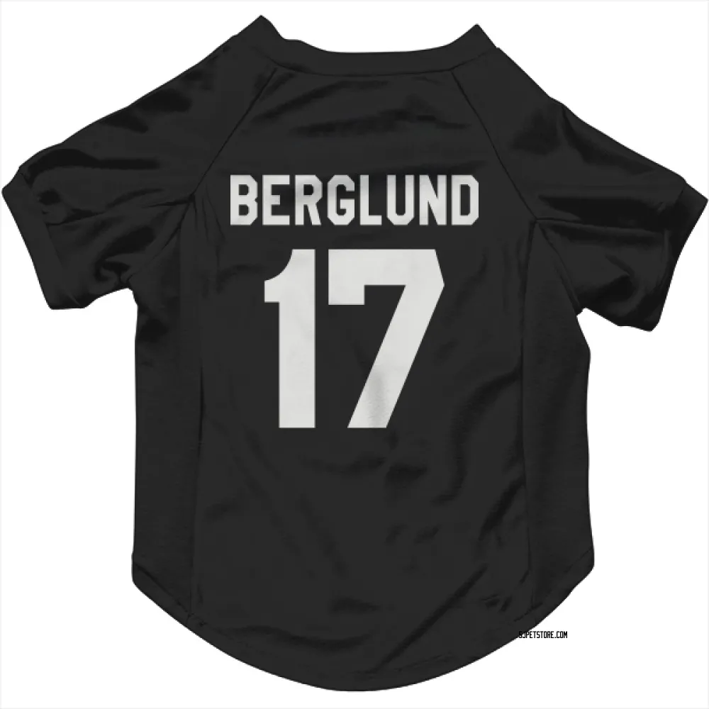 San Jose Sharks Carl Berglund Black White Pet Jersey for Dog & Cat