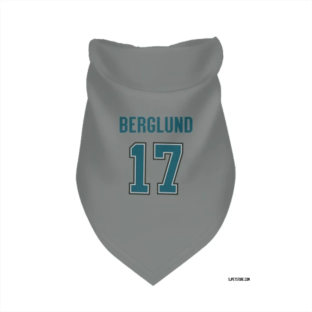 San Jose Sharks Carl Berglund Gray Pet Bandana for Dog & Cat