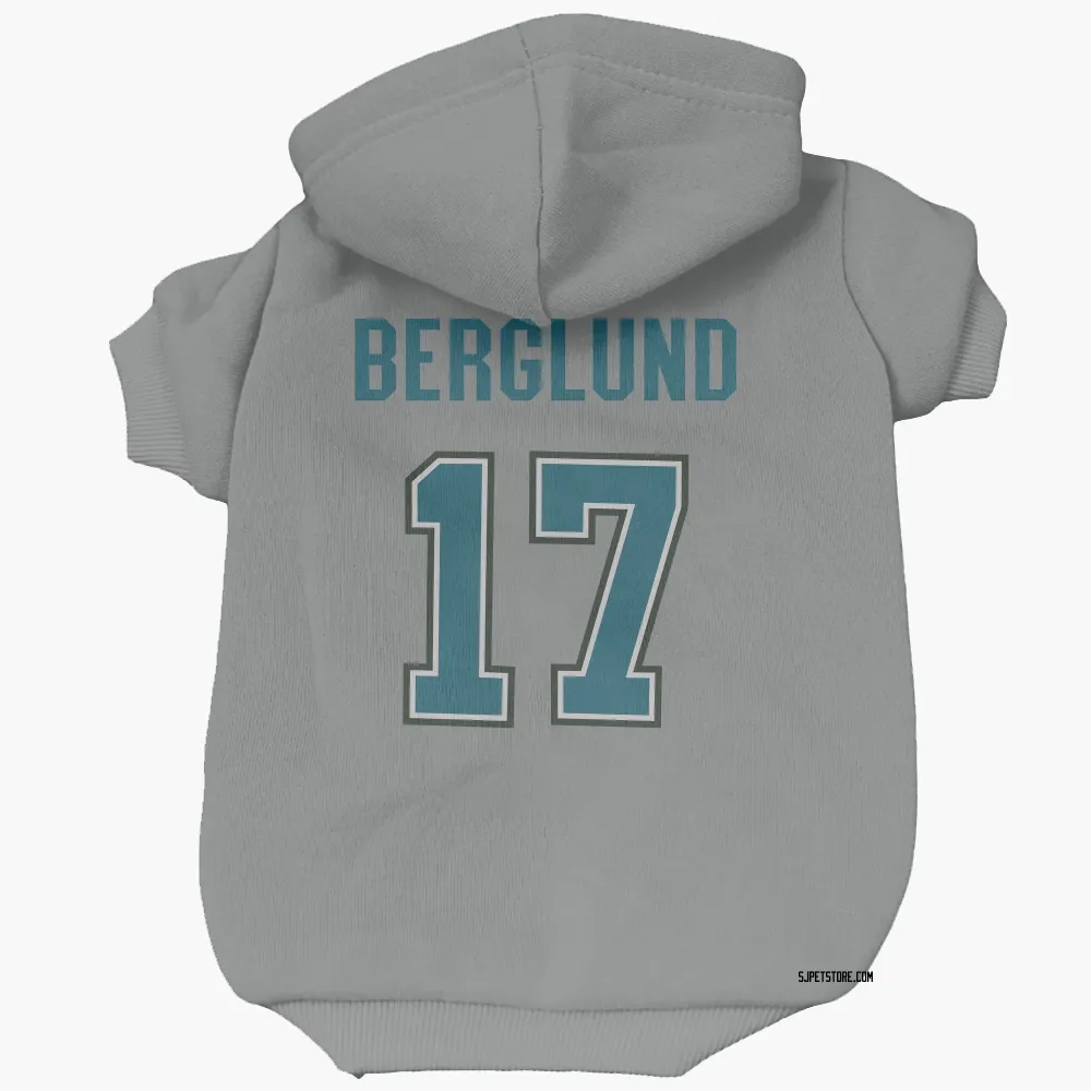 San Jose Sharks Carl Berglund Gray Pet Hoodie for Dog & Cat