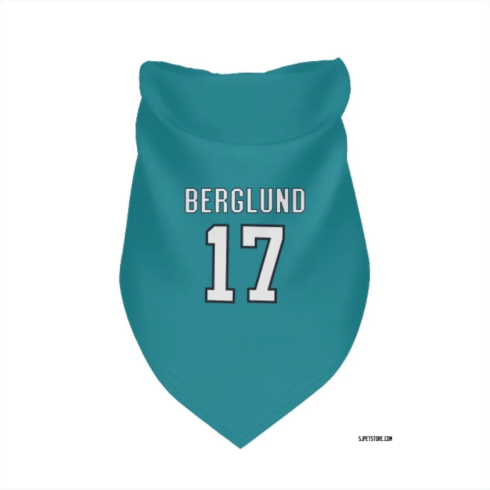 San Jose Sharks Carl Berglund Teal Pet Bandana for Dog & Cat